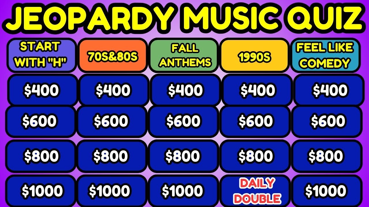 Сможете ли вы угадать песню в музыкальной викторине в стиле «Jeopardy» за 6 секунд?