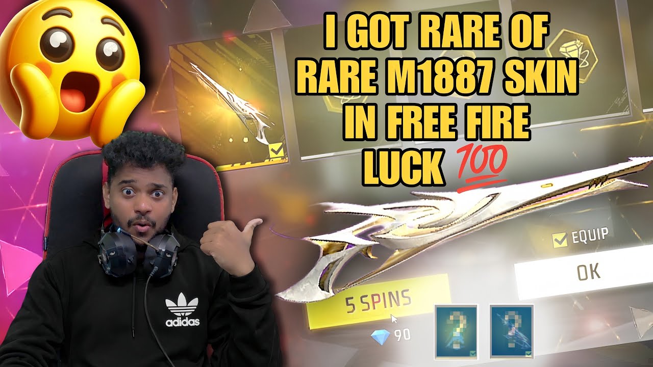 I GOT RARE OF RARE SANDSTORM M1887 SKIN IN FREE FIRE🤯📈LUCK 💯RIP 10,000😭