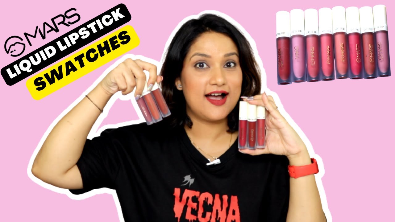 MARS LIQUID MATTE LIP COLOR SWATCHES | क्या ये Drying है ? |  Monica India