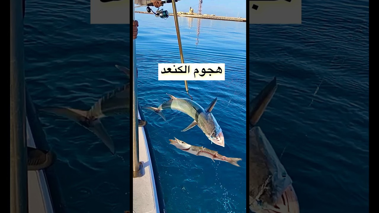 هجوم سمكة الكنعد على البراكودا #بحر #fishing #سمك #صيد #ترند #shorts