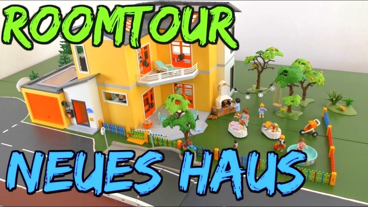 Roomtour von unserem neuen Haus mit Garten / Playmobilhaus 9266 eingerichtet / Kinder Spielzeugwelt