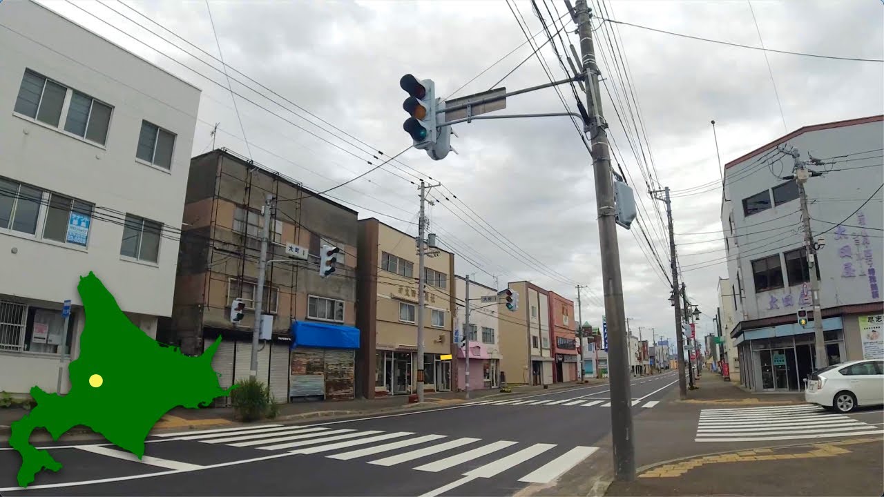 4K Walk Japan　赤平市のあかびら商店街を散歩　2022年7月