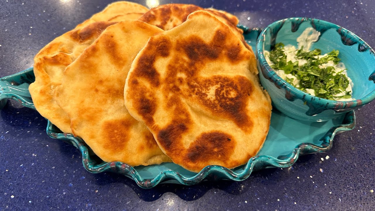 Bread Machine Garlic Naan (Indian Flat bread)