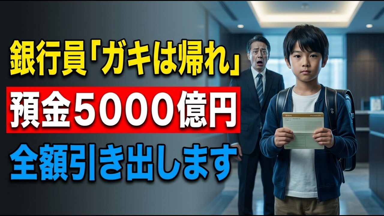 「おいガキ、お年玉なら郵便局に行けよw」ランドセルで銀行に来た小学生をバカにした支店長。「…全額引き出します」5000億を移動させた瞬間、銀行が倒産危機に…