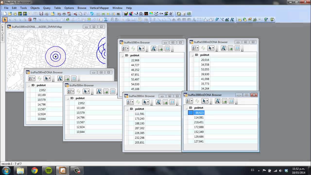 Creación de Buffers con Mapinfo