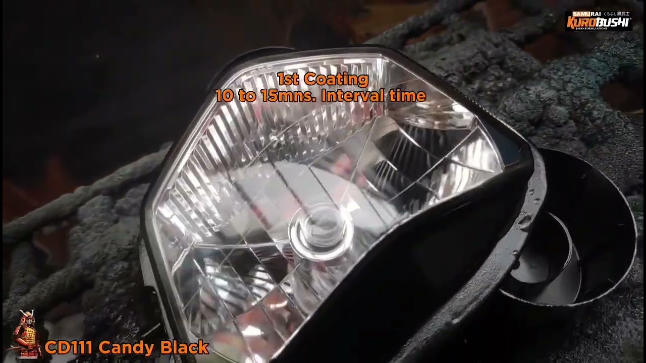 Headlight repaint gamit ang CD111 Candy Black ng #samuraipaint