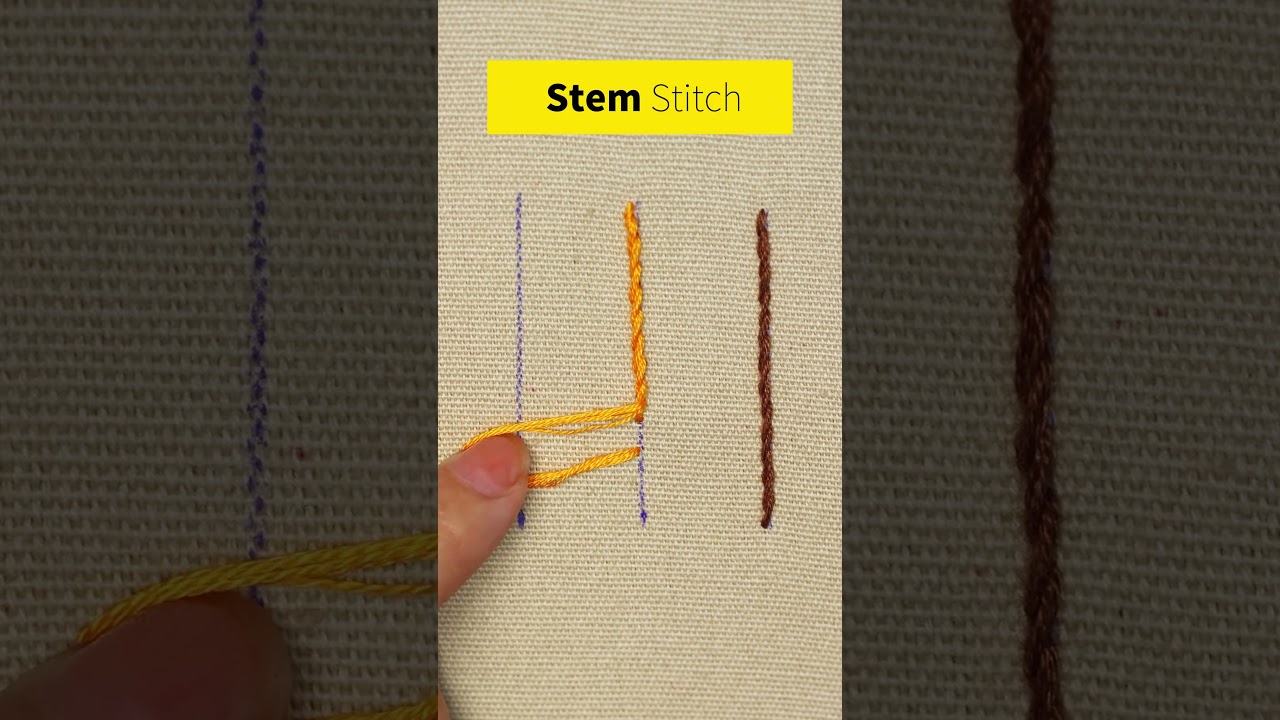 Beautiful Stem stitch tutorial #embroidery   #stitch   #stemstitch   #beginnersstitch