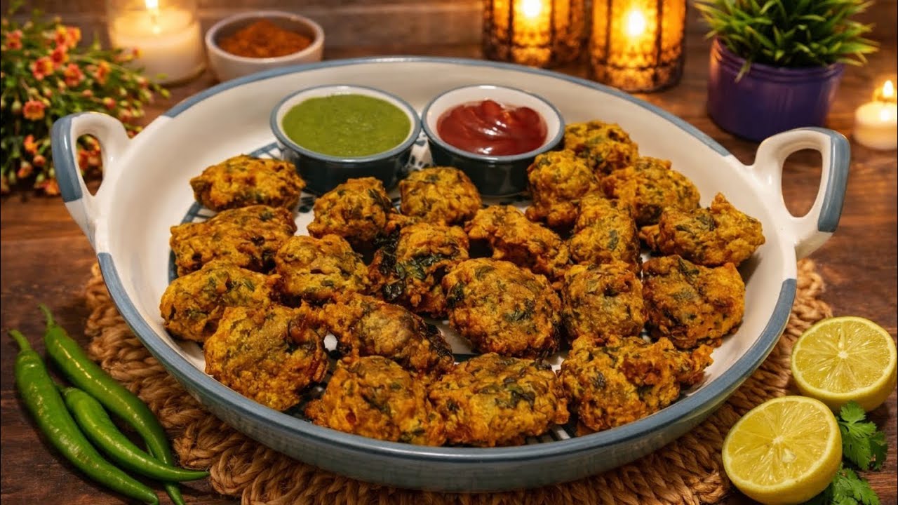 रमज़ान स्पेशल आलू पालक की क्रिस्पी पकौड़ी/ Evening Snack recipe 