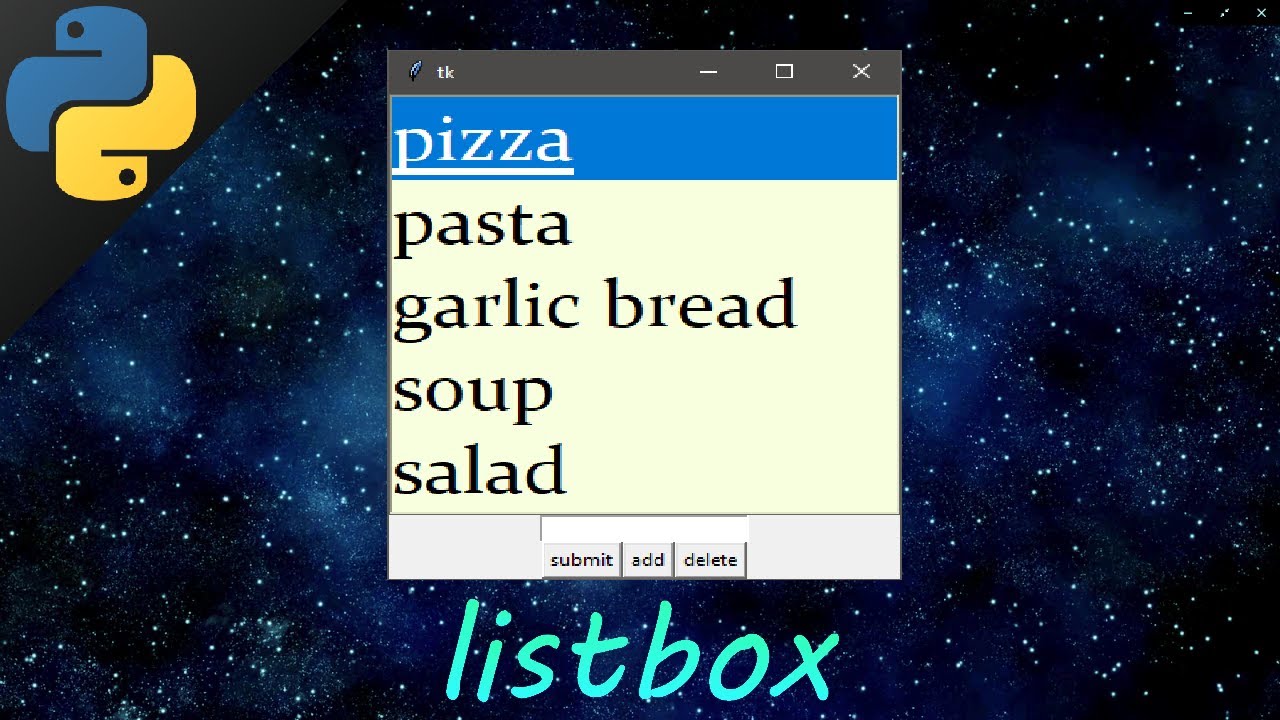 Learn Python tkinter GUI listboxes easy 📋