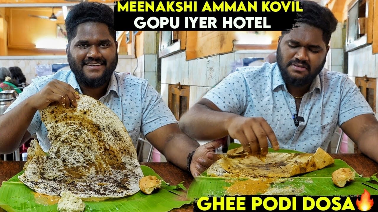 GHEE BLACK PODI DOSA 🔥 - 95 Years Old Gopu Iyengar Hotel - Madurai