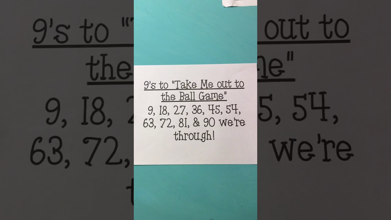 Skip counting by 9's to Take Me Out to the Ball Game