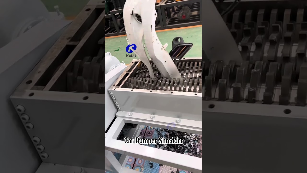Powerful Twin Shaft Shredder Destroys Car Bumpers in Seconds | Heavy Duty Shredding Machine