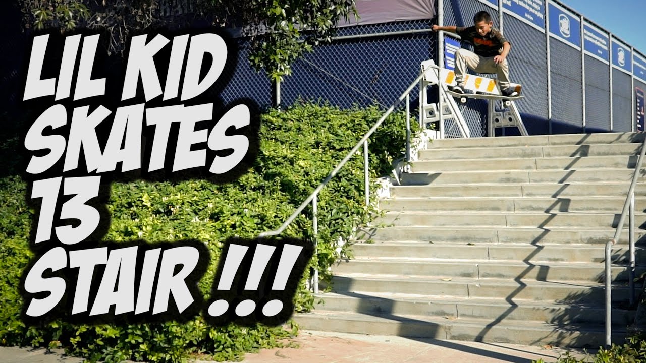 LIL KID SKATES 13 STAIR PLUS MUCH MORE !!! VLOG - A DAY WITH NKA -