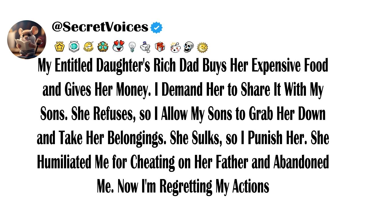 My Entitled Daughter's Rich Dad Buys Her Expensive Food and Gives Her Money. I Demand Her to Shar...