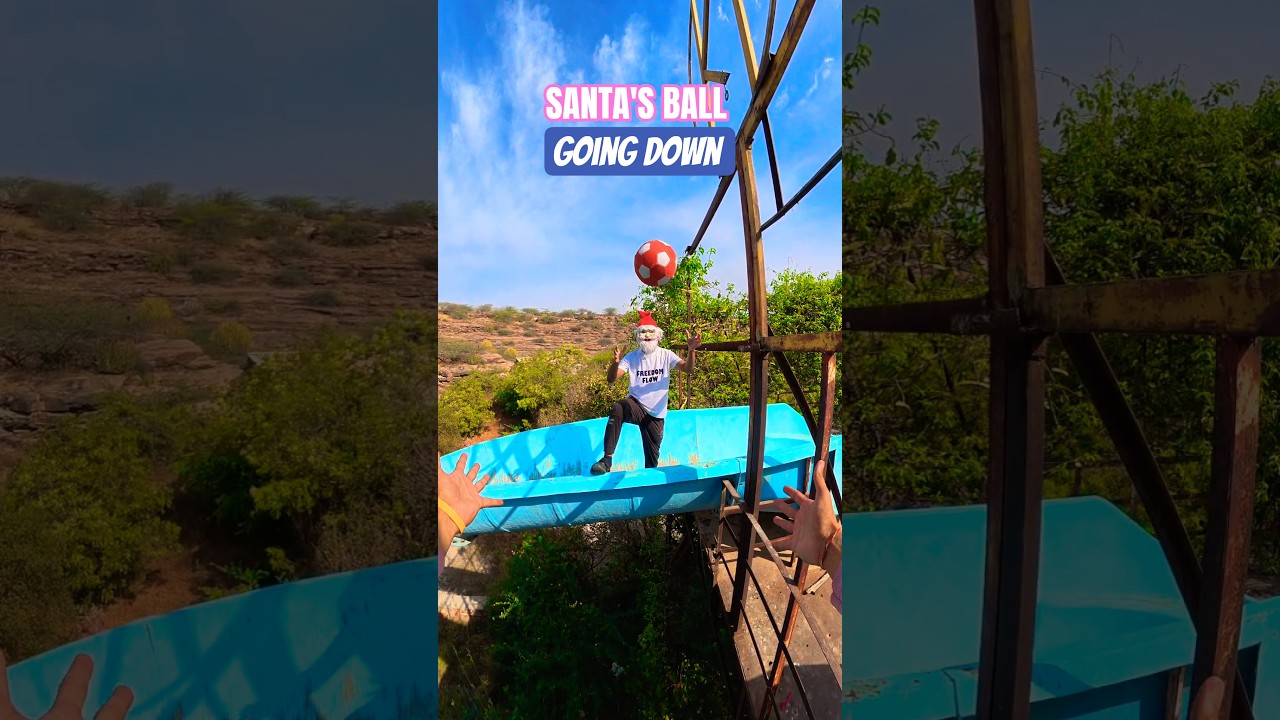 Santa's Ball Going Down 😂💦🏀#parkour#spiderman#water#jump#support#viral#jodhpur#india#pov#funny