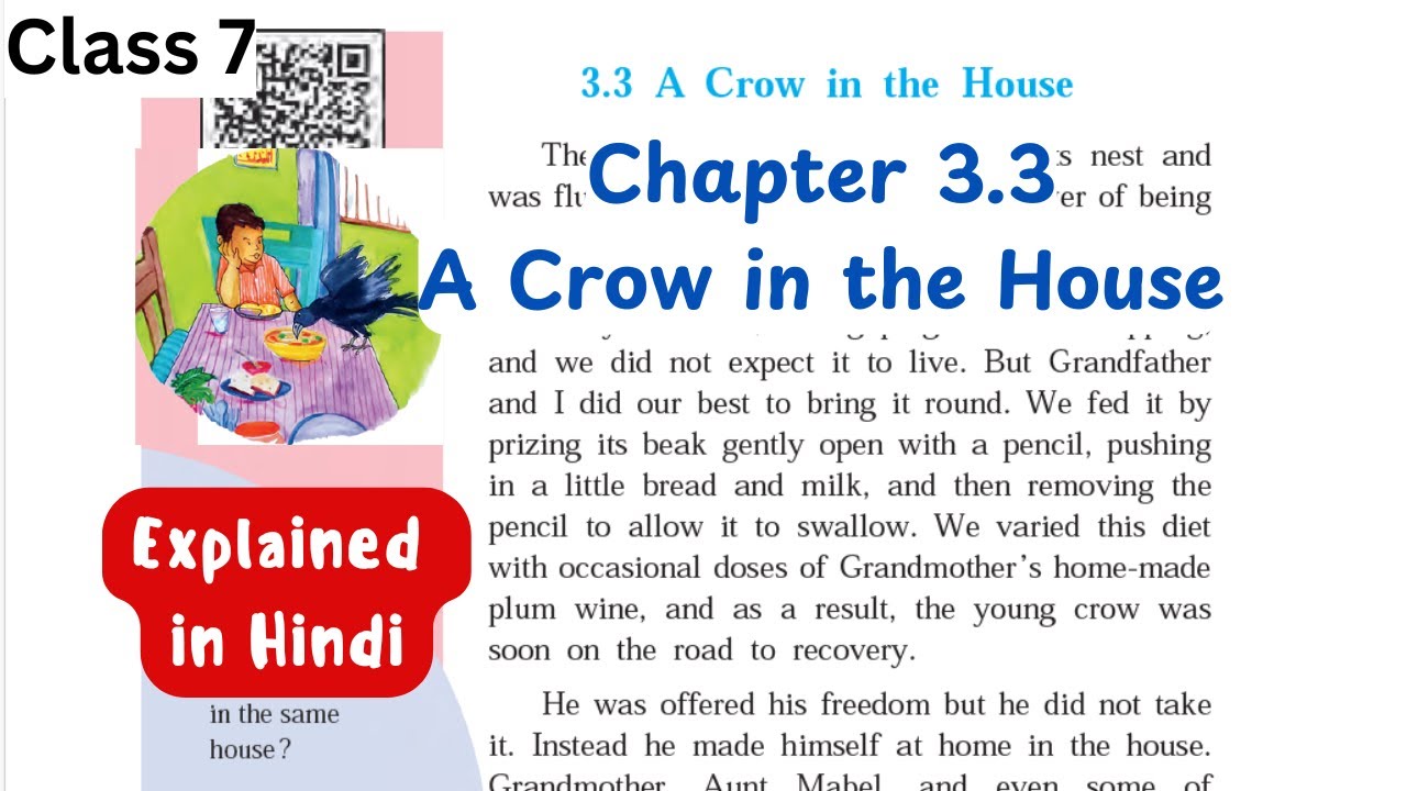 A Crow in the House | Chapter 3.3 | English class 7 | Chapter Explanation in Hindi | state board