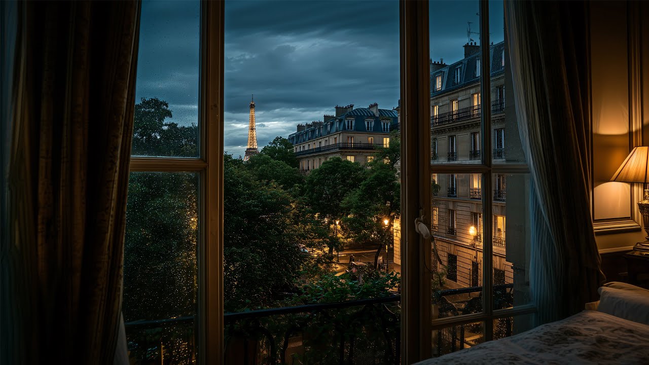 Relaxing Summer Evening Rain In Paris🌧️Calm Rain Ambience For Reading, Sleeping, Etc.