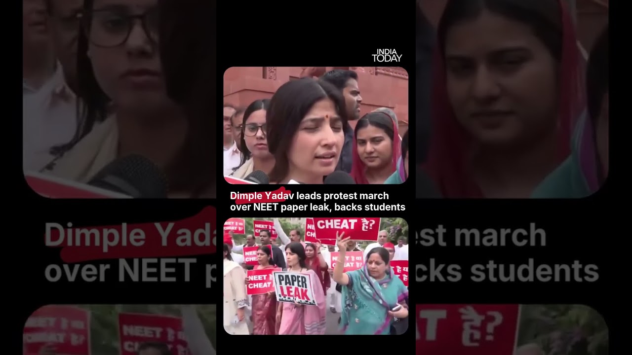 Dimple Yadav Leads 'NEET Hain Ya Cheat Hain' March to Jantar Mantar #cockroachjantaparty #delhinews