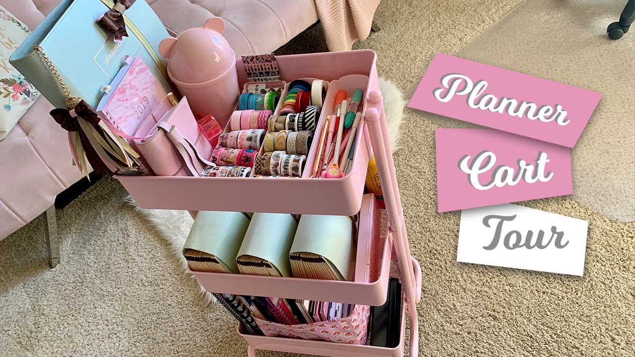 PLANNER CART TOUR | WHAT'S ON MY PINK PLANNER CART