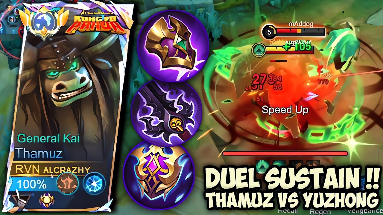 MATCH SENGIT‼️MAIN THAMUZ SUSTAIN LAWAN YUZHONG | GAMEPLAY TOP GLOBAL THAMUZ - MLBB