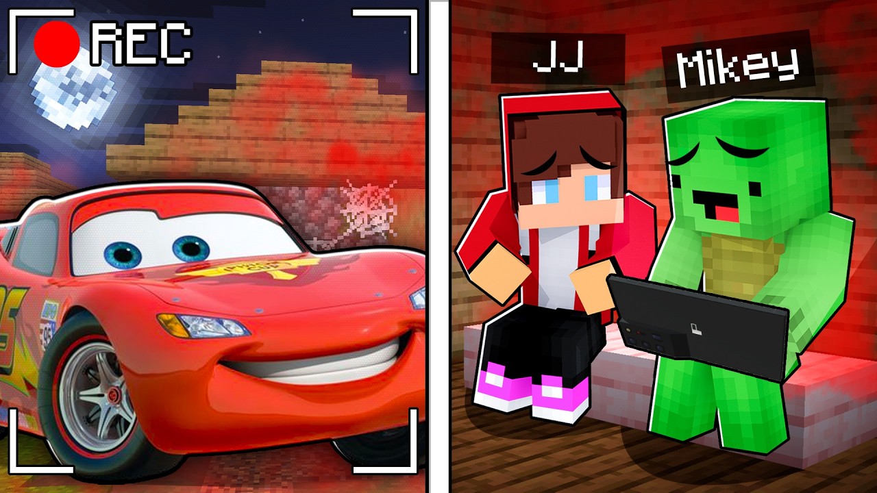 How JJ And Mikey Caught LIGHTNING MCQUEEN On a Hidden Camera at Night! - Maizen