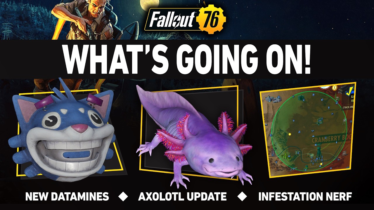 Новые данные из файлов Fallout 76, изменения в режиме заражения + обновление аксолотля!