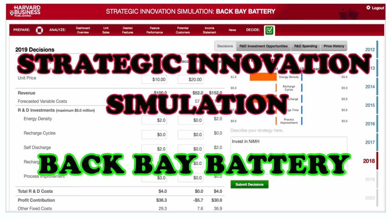 Strategic Innovation Simulation: Back Bay Battery
