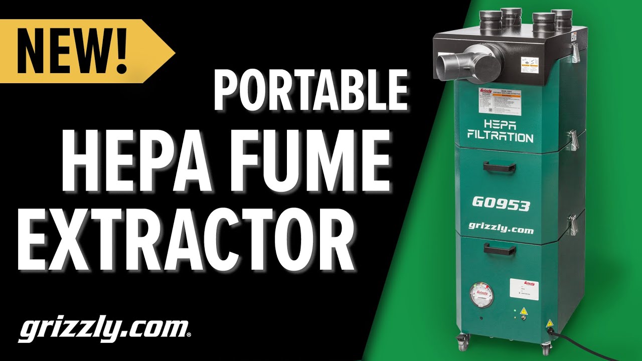 Grizzly Portable HEPA Fume Extractor for CO2 and Fiber Laser Cutters  | G0953