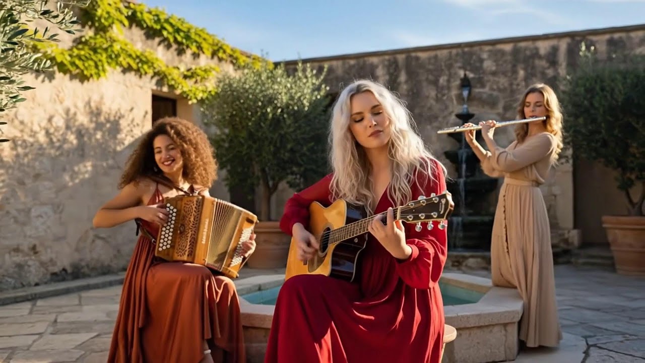 A Riviera Evening in Gold | Cinematic Flamenco Guitar, Sax, Accordion & Flute