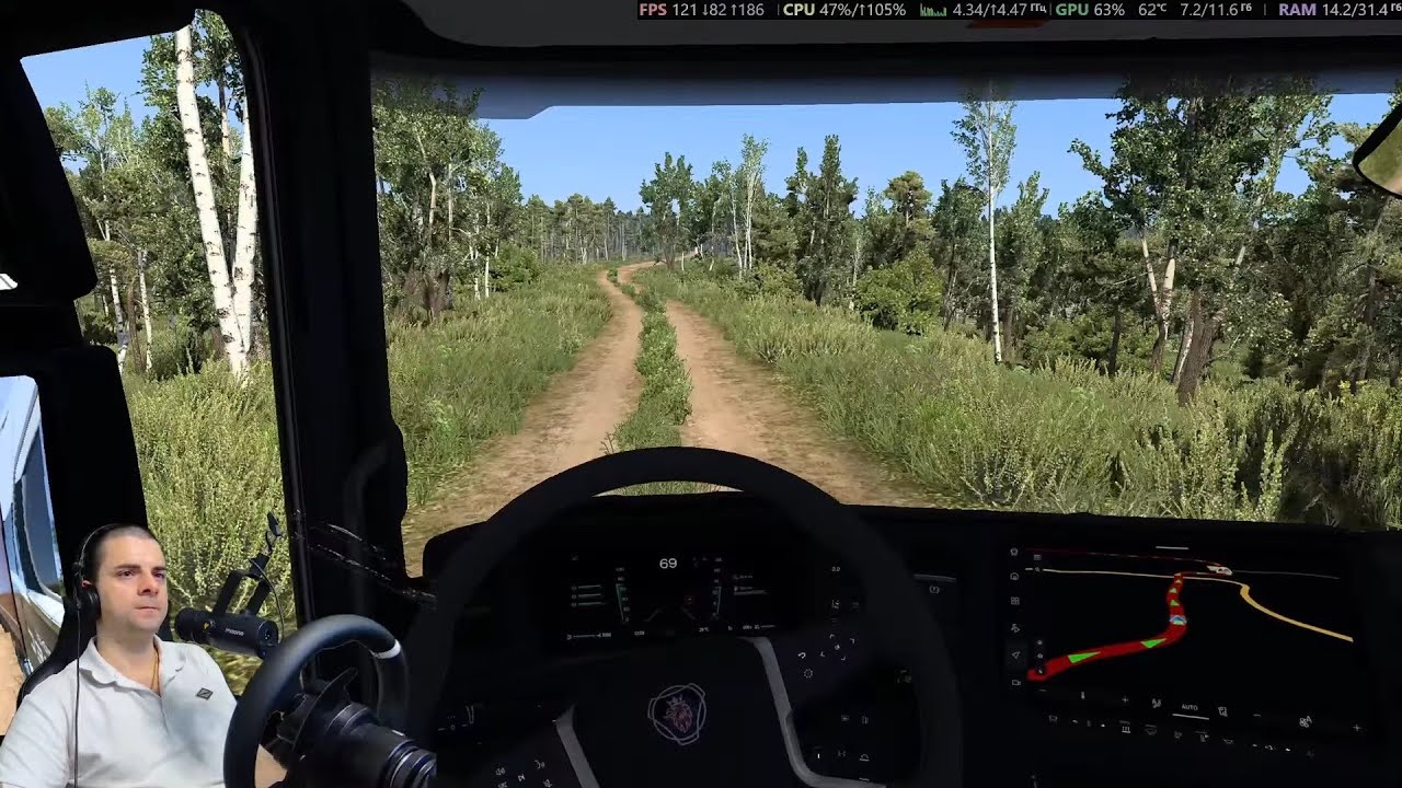 ETS 2 | тестовый рейс по карте DIRTMAP | Moza R5