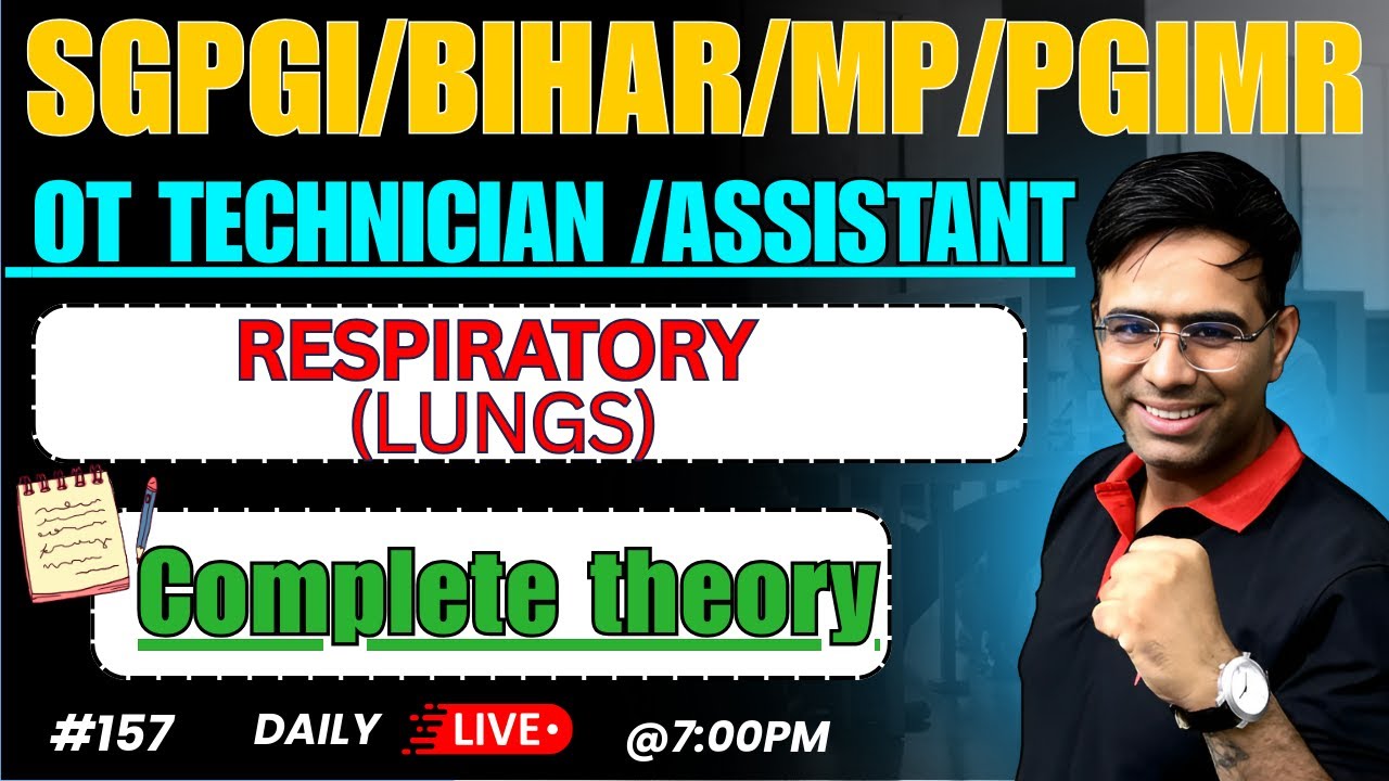 SGPGI /PGIMR /MP/ BIHAR /AIIMS CRE | OT Technician | THEORY CLASS  #156 | KIROSHA OT!