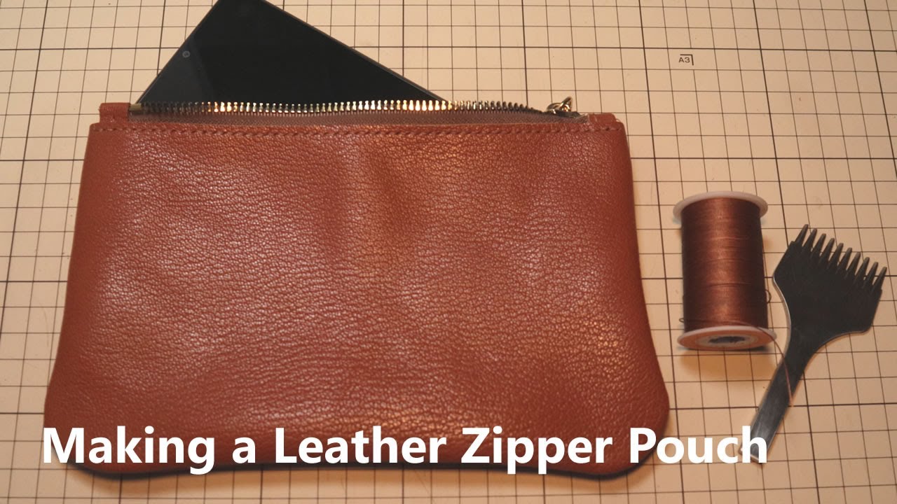 Making a Leather Zipper Pouch / Leather Craft PDF (Free PDF Pattern)