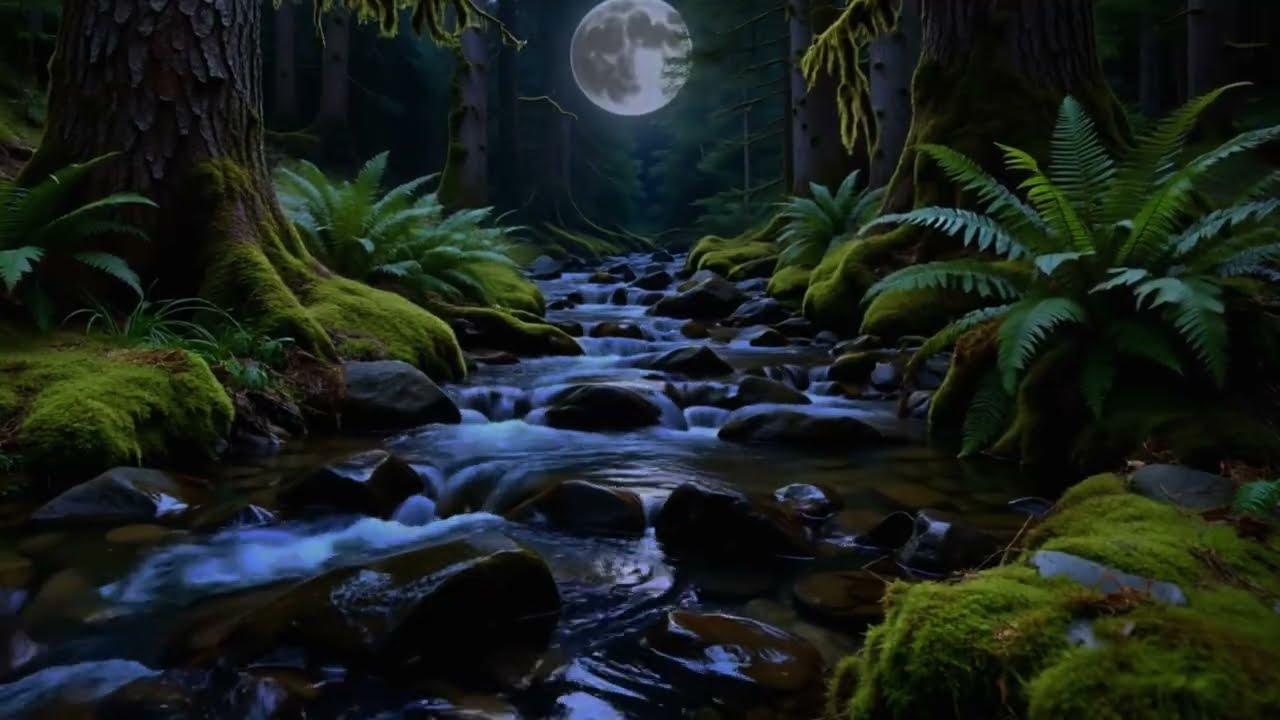 Night Forest River 🌙 Relaxing Water Sounds for Deep Sleep & Meditation