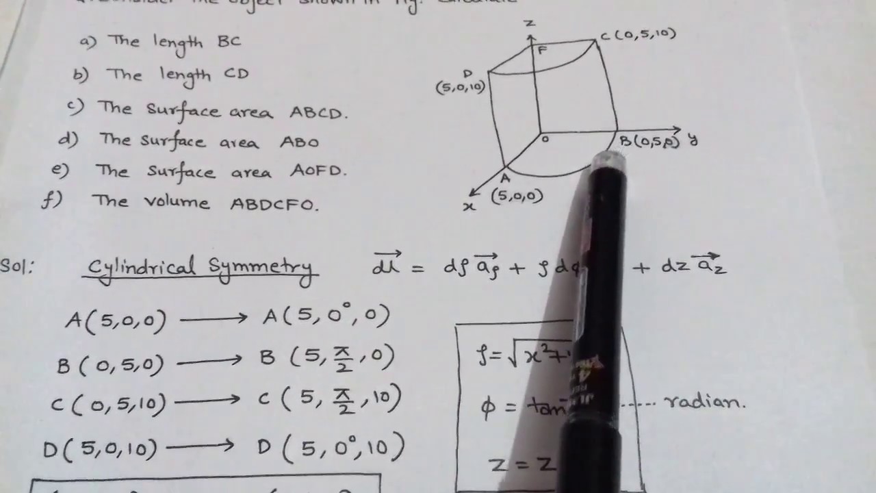 1.7 Numerical based on CYLINDRICAL coordinate system for B-Tech ,GATE ,IES..