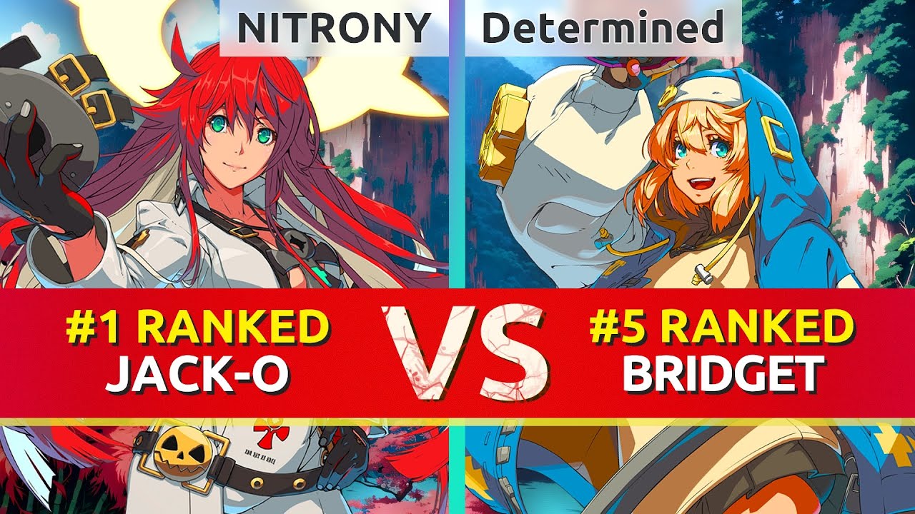 GGST ▰ NITRONY (#1 Ranked Jack-O) vs Determined (#5 Ranked Bridget). High Level Gameplay