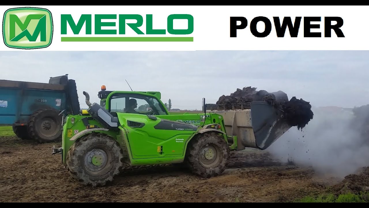 Merlo TF 33.7 telehandler loading manure