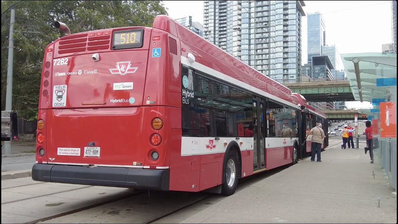 TTC 510 Spadina Replacement Bus Ride #7282 from Spadina Stn to Queens Quay West (Sept 18th, 2024)