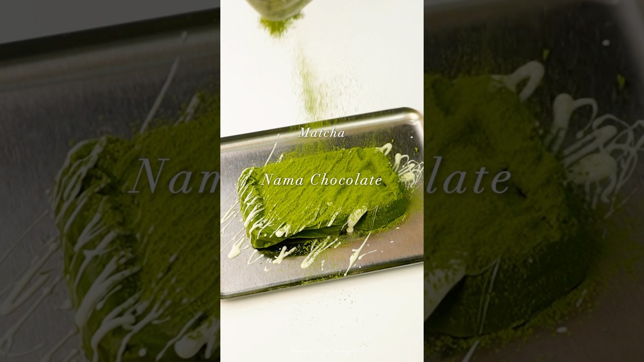 EASY MATCHA NAMA CHOCOLATE 🍵 - มัทฉะนามะช็อกโกแลต อร่อยจัด ใช้แค่ 3อย่าง! #namachocolate