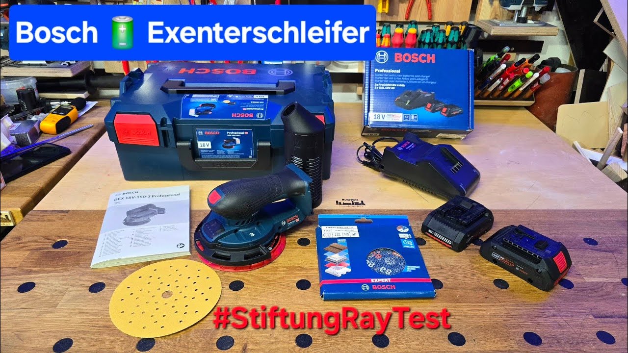 Bosch Professional Akku-Exzenterschleifer GEX 18V-150-3 #stiftungraytest