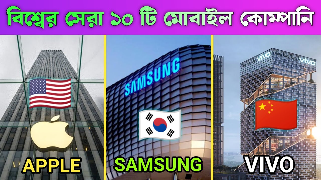 বিশ্বের সেরা ১০ টি মোবাইল কোম্পানি | Best Mobile Brands in The World | Samsung, iPhone, Vivo