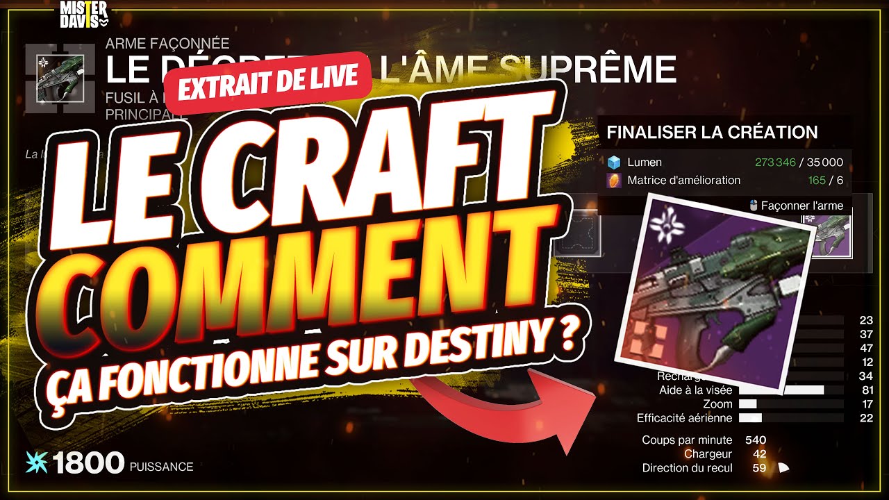 DESTINY 2  - COMMENT FONCTIONNE LE CRAFT SUR DESTINY ? [extrait live]