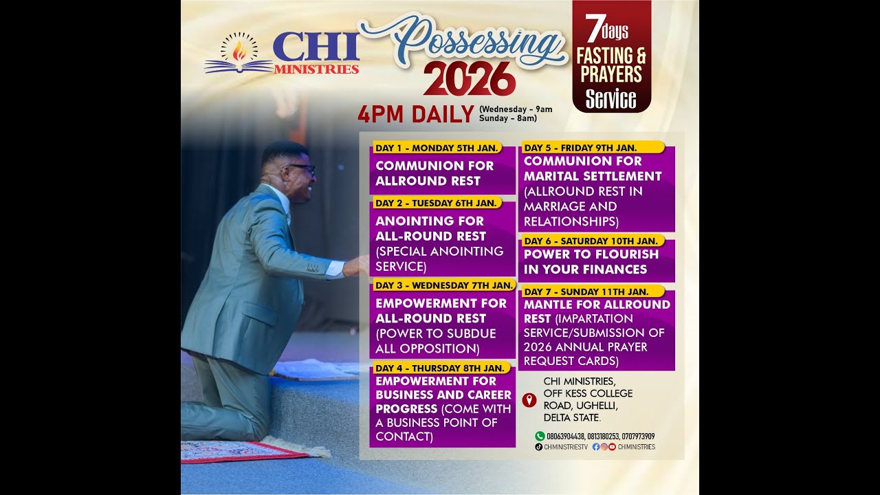 7 DAYS PRAYER AND FASTING SERVICE (POSSESING 2026 DAY 5 with Pst Desmond Oghenenyerovwo Eberu