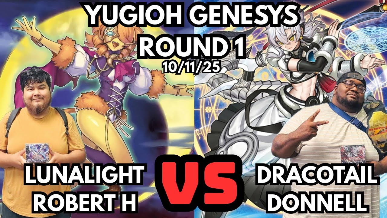 Yugioh Genesys Round 1: Lunalight Vs Dracotail!