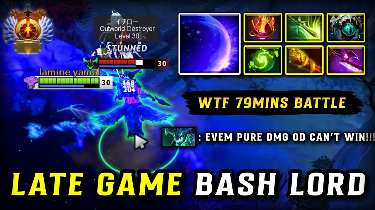 WTF 79MINS BATTLE | EPIC LATE GAME Faceless Void With Magic Lamp Neutral Item Vs. Pure Damage OD