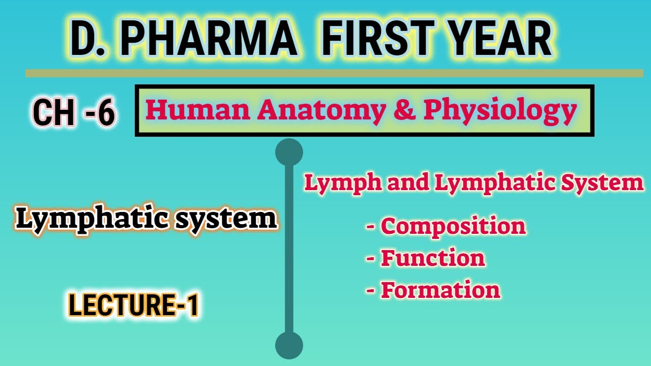 Lymph | Lymphatic sysytem | CH-6 | L-1 | Human anatomy and physiology | D.Pharm first year