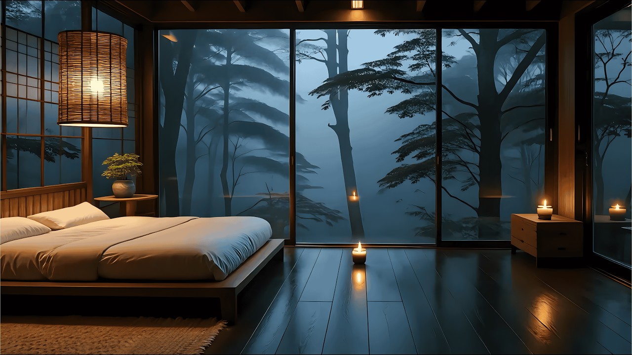 Soothing Piano with Soft Rain in the Midnight | Relaxing Sleep Music for Deep Calm and Restful Sleep