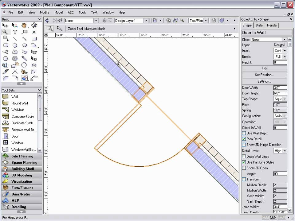 Wall Components in Vectorworks