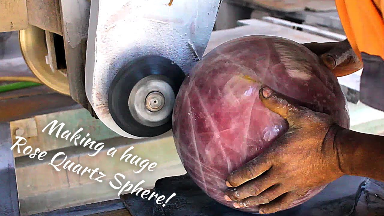 How We Make Showpiece Rose Quartz Spheres in Madagascar!