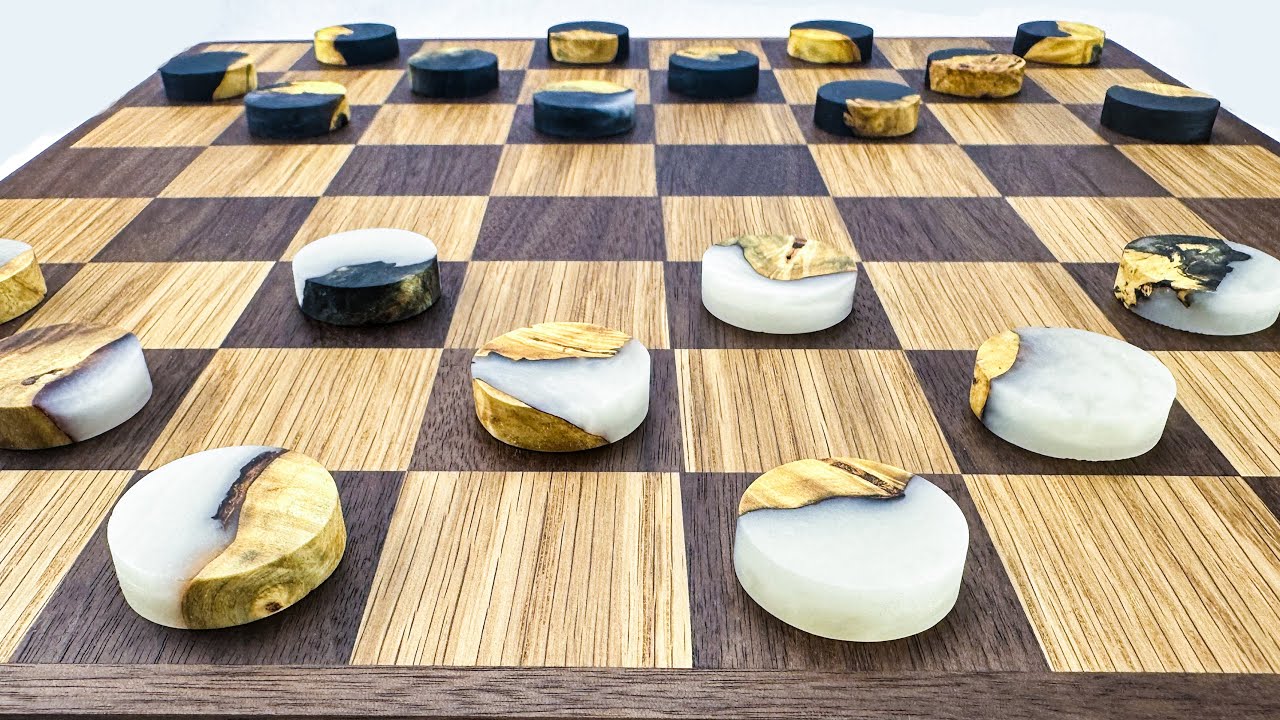 Woodworking - Resin and Burl Checkerboard