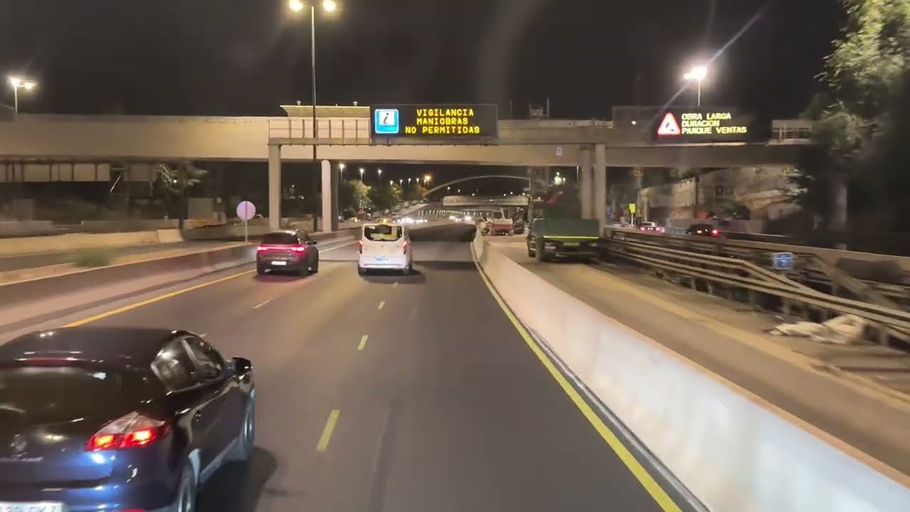 Spain 🇪🇸 to France 🇫🇷 Trucking Journey | Night Lights, Empty Roads & Madrid ￼City Crossing